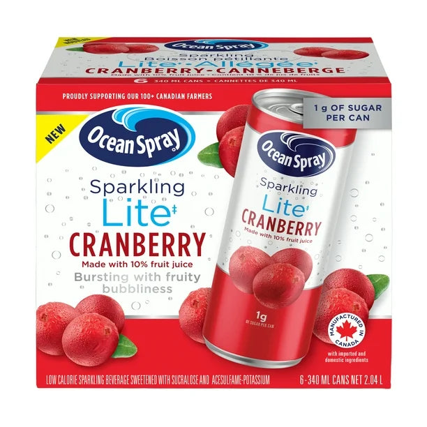 Ocean Spray Sparkling Lite Cranberry 6PK, OSI SPRK CRAN LT 6PK