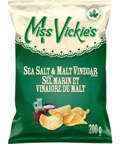 Miss Vickie's Sea Salt & Malt Vinegar flavour kettle cooked potato chips,