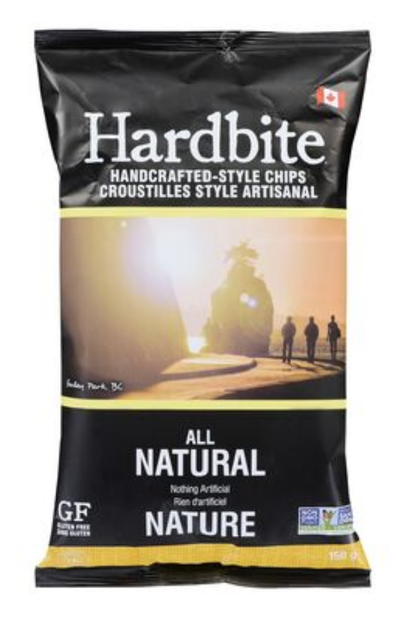 HARDBITE Canadian Brand Gluten Free Natural Kettle Cooked Potato Chips 150 g Snack Chips