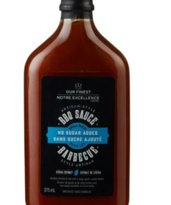 Our Finest No Sugar Added BBQ Sauce, 375 mL Made in Canada BBQ Chicken Pork Beef Rib Sauce
