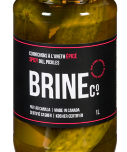 Brine&Co. Spicy Dill Pickles, 1 L New Quebec Brand Canned Spicy Dill Pickle Pantry Staple Made in Canada