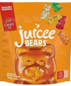 Dare Brand Juicee Gummie Bears Candy, Gummy, 500g Made in Canada Sweets Candy Pantry Snack