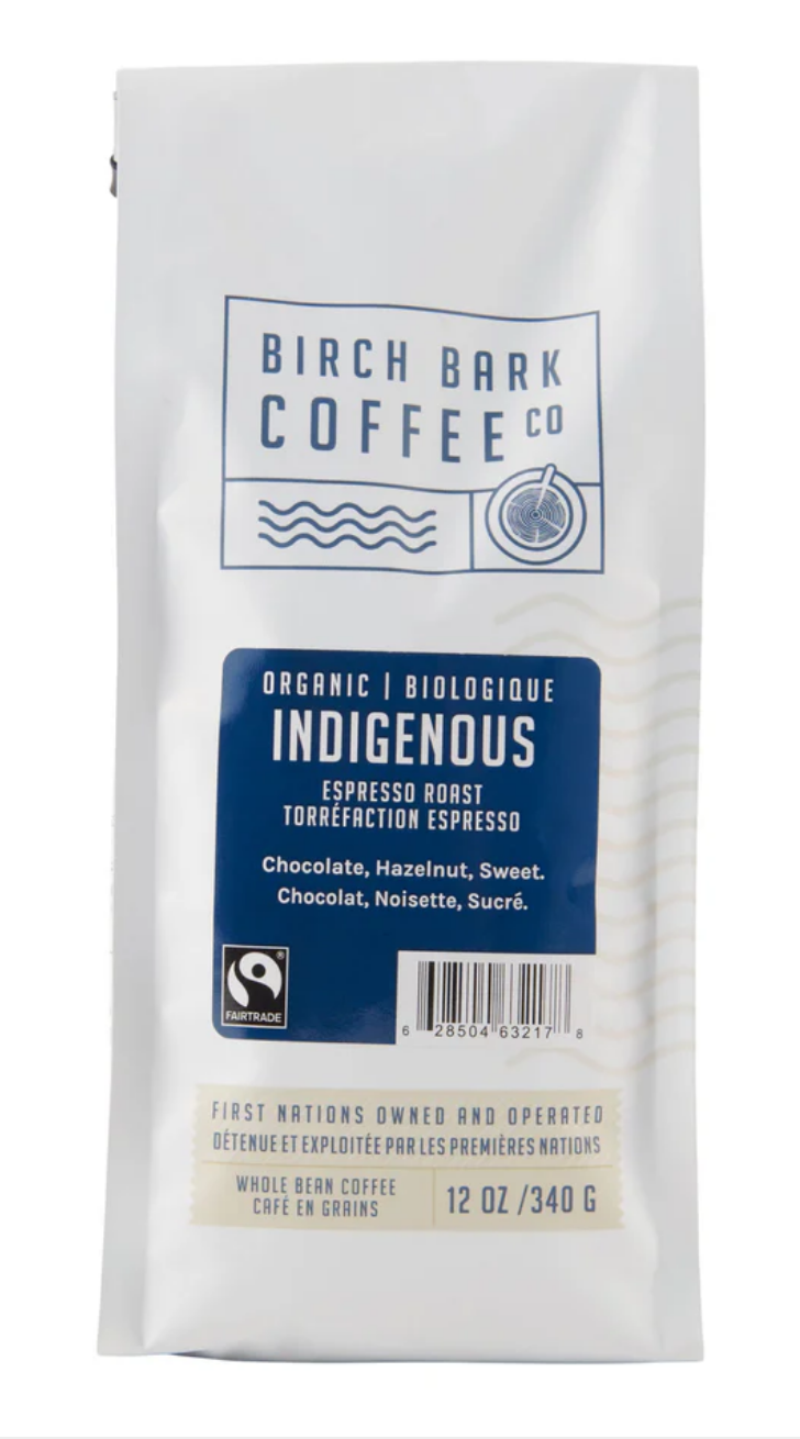 Birch Bark Coffee Co Canadian Whole Bean Coffee Organic Indigenous Espresso Roast, 340 g Canadian Brand Breakfast Coffee