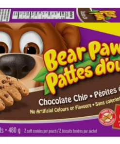 Bear Paws Brand Chocolate Chip Family Pack Soft Cookie, 480 g Kids Tea Time Snack Canadian Pantry