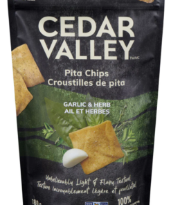 Cedar Valley Pita Chips Garlic & Herb, 180 g Made in Canada Non GMO Local Ontario Chips Snack