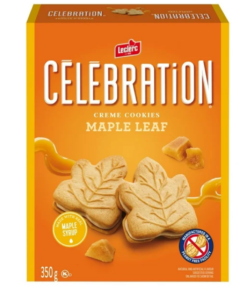 Celebration Leclerc Canadian Maple Leaf Creme Filled Cookies, 350 g / Boxed Cookies