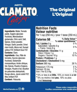 Alternative view of Mott's Clamato Original, 1.89L Tomato Savory Flavor Mix for Canadian Caesar Non Alcoholic Tomato Drink for Cocktails