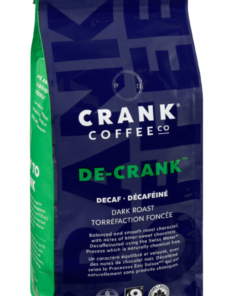 Organic Whole Bean Coffee De-Crank Decaf Dark Roast  340 g Prepared in Canada Decaf Breakfast Drink