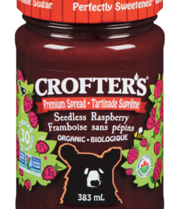Crofter's Brand Organic Seedless Raspberry Spread 383 mL Glass Jar Jam Spread Breakfast Toast Pantry Canadian