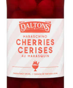 Daltons Maraschino Cherries, 375-ml Baking Essential Quebec Brand Made in Canada Canned Jar Cherries