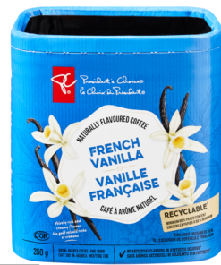 French Vanilla Naturally Flavored Fine Grind Coffee 250 g President's Choice Prepared in Canada Breakfast Coffee