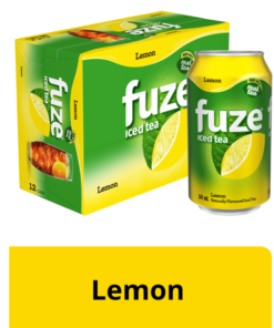 Fuze Iced Tea Lemon Drink 12x341.0 ml Naturally Flavored Iced Tea Prepared in Canada Sweet Beverage
