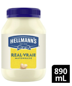 Hellmann's Real Mayonnaise, 890 mL Mayonnaise Made in Canada Pantry Staple Popular Brand