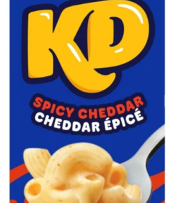 Kraft Dinner KD Brand Spicy Cheddar Macaroni & Cheese, 156g Made in Canada Quick Dinner Ready Meal Snack