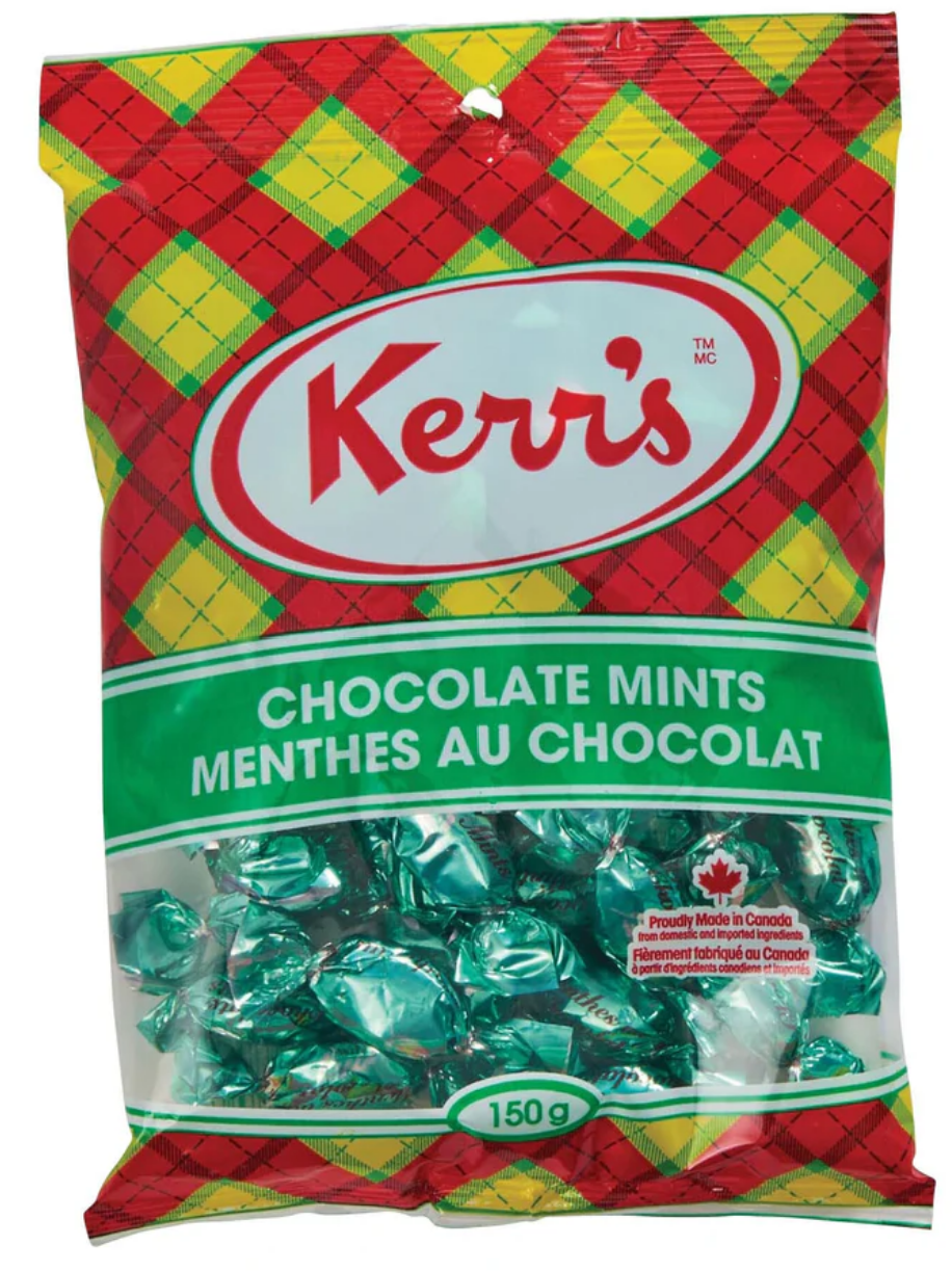 Kerr's Brand Chocolate Mints - 150g Made in Canada Popular Candy Chocolate Mints Pantry Sweets