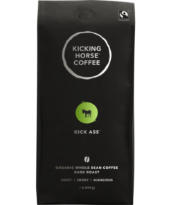 Organic Fairtrade Dark Roast Whole Bean Coffee, Kick Ass