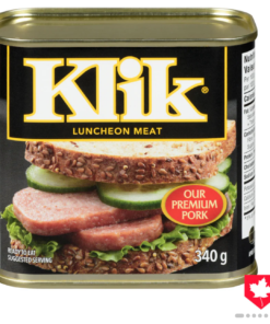 Klik Luncheon Meat, Premium Pork, 340-g Made in Canada Pork Luncheon Meat Pantry Canned Staple