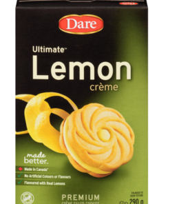 Dare Brand Ultimate Lemon Crème Filled Cookies 290g Made in Canada Canadian Snack Pantry Tea Time Biscuits
