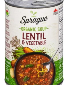 Sprague Organic Lentil Soup with Vegetables, 398ml Reheat and Serve Made in Canada Pantry Canned Goods