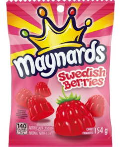 Maynards Brand Swedish Berries Candy, Gummy Candy, 154 g Prepared in Canada Sweet Snack Candy