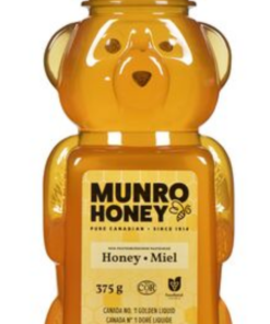 MUNRO Brand Liquid Honey 375 g Ontario Canada Honey Pantry Shelf Stable Syrup for Bread Toast Coffee