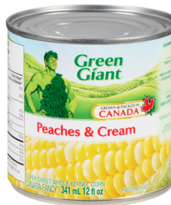 Green Giant Brand Peaches & Cream Corn 341 ml Grown & Packaged in Canada Pantry Canned Goods