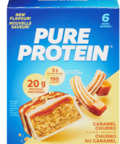 Pure Protein Brand Gluten Free Bar Caramel Churro Flavor Prepared in Canada 6 x 50g Bars Gluten Free Pantry