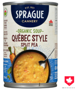 Sprague Brand Québec-Style Split Pea Soup with Vegetables and Hemp Hearts, Organic, 398-ml Made in Canada