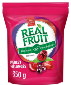 REALFRUIT Gummies Medley Candy, Dare Real Fruit, 350 g Made in Canada Natural Flavored Sweet Pantry Snack