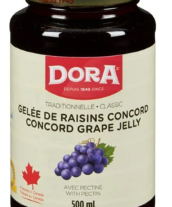DORA Concord Grape Jelly 500ml Prepared in Canada Bread Spread Jam Jelly for Bread Breakfast