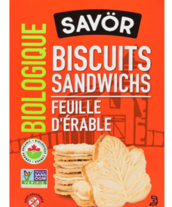 Savor Brand Organic Maple Leaf Cookies, 325 g Product of Canada Maple Syrup Creme Filled Cookies Snack Pantry