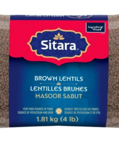 Sitara Brand Brown Lentils, 1.81 kg (4 lb) Made in Canada Healthy Lentils Soups Salad Pantry Canadian