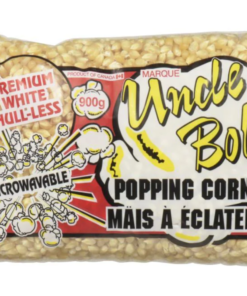 Uncle Bob's Popping Corn (900g) Plastic Packaging Product of Canada Popcorn Kernels Healthy Snack Pantry