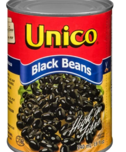 Unico Canned Black Beans, 540 mL Made in Canada Pantry Staple for Tacos Nachos Burritos Beans