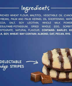 Alternative view of Voortman No Sugar Added Fudge Striped Shortbread Cookies, 320 g Made in Canada Snack Tea Cookie