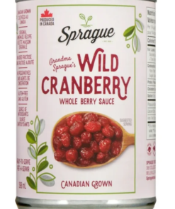 Sprague brand CRANBRRY WHOLE BERRY SAUCE Canadian Brand 390 mL Easter Holiday Meat Cooking Serving Sauce Pantry