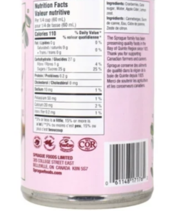 Alternative view of Sprague brand CRANBRRY WHOLE BERRY SAUCE Canadian Brand 390 mL Easter Holiday Meat Cooking Serving Sauce Pantry