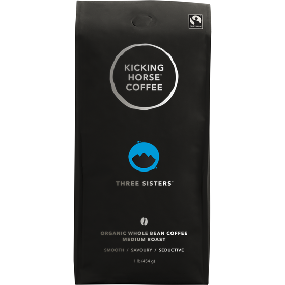 Organic Fairtrade Medium Roast Whole Bean Coffee, Three Sisters
